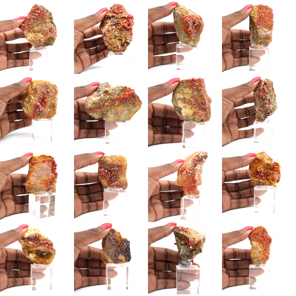 Cristales de piedra de vanadinita