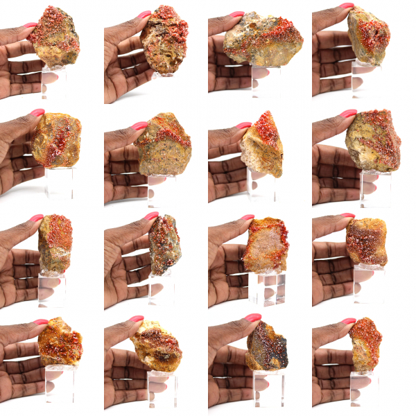 Cristales de piedra de vanadinita