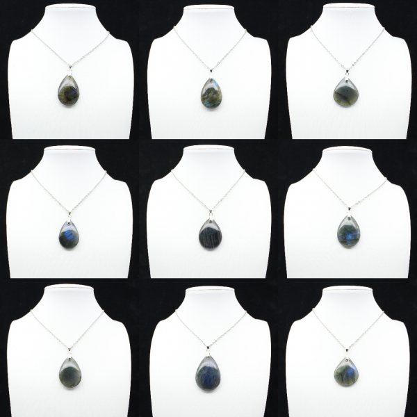 Colgante de gota de labradorita