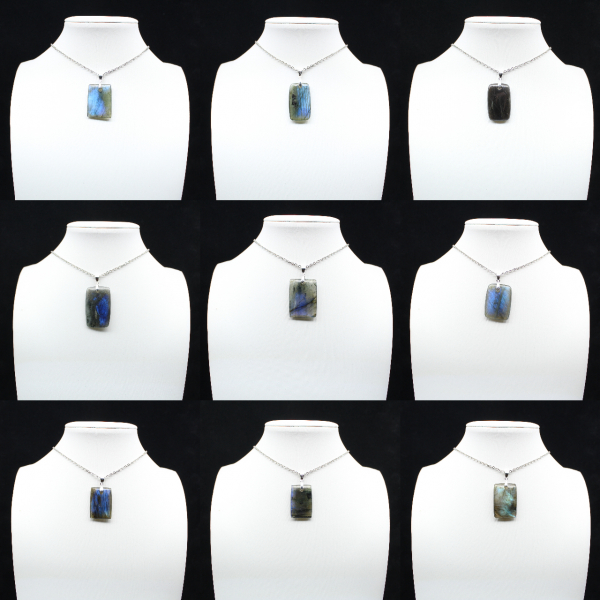 Colgante rectangular de labradorita