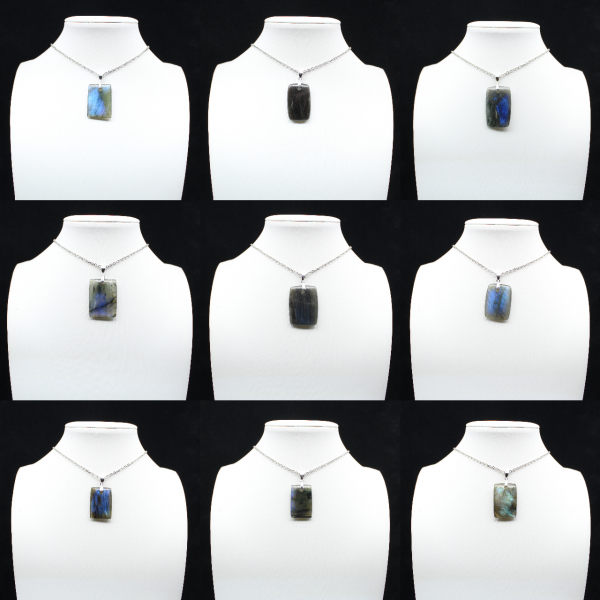 Colgante rectangular de labradorita