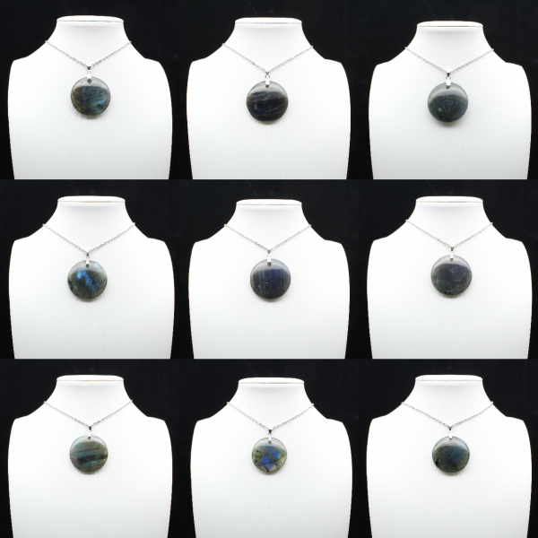 Colgante redondo de labradorita