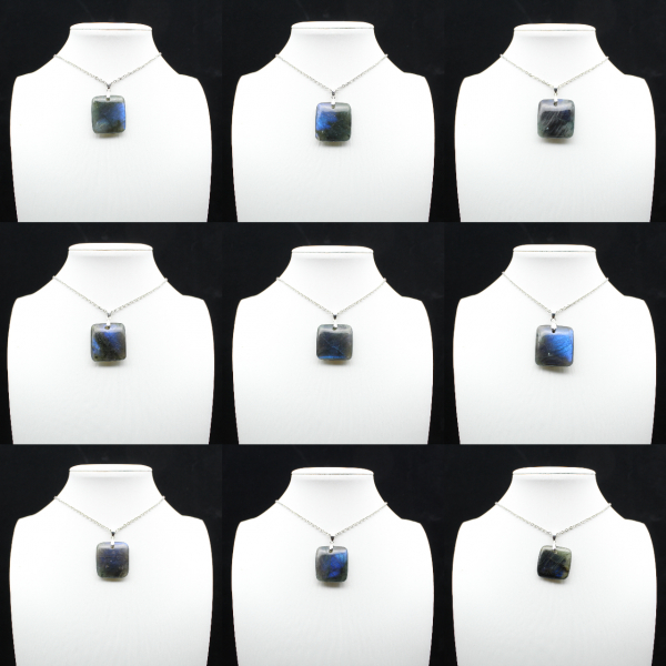 Colgante de labradorita cuadrada