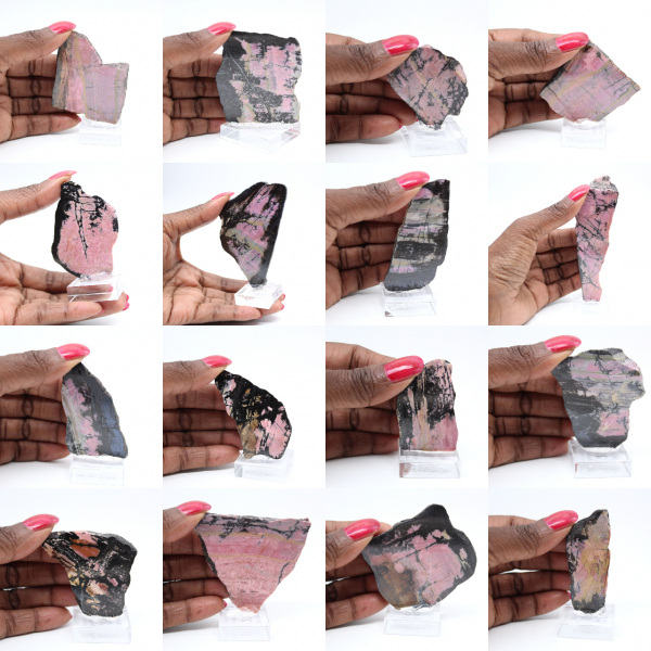 Rebanada de rodonita pulida calidad para decoración