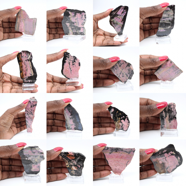 Rebanada de rodonita pulida calidad para decoración