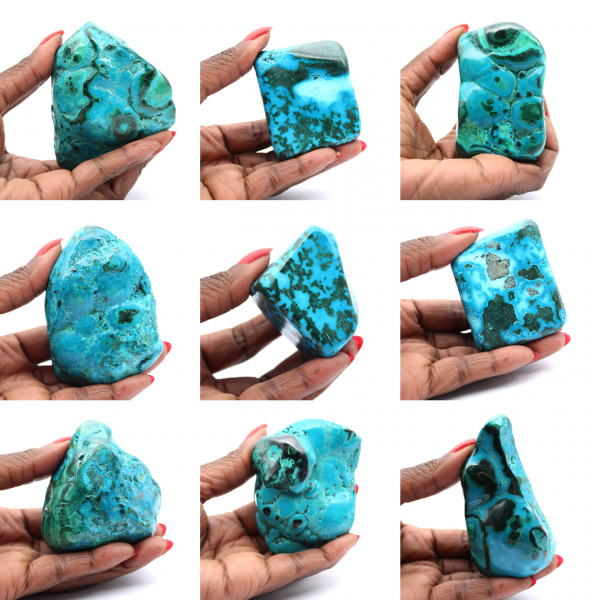Piedra pulida en crisocola del Congo