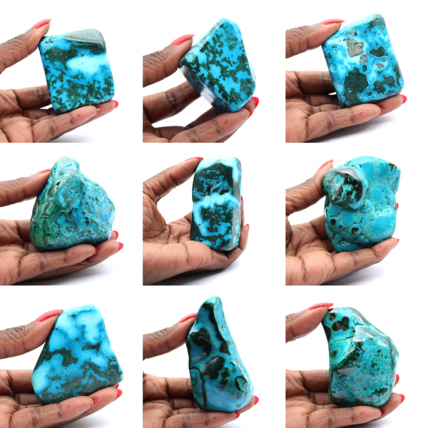 Piedra pulida en crisocola del Congo