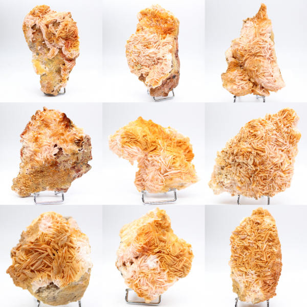 Ejemplar de barita naranja marroquí en cristales naturales