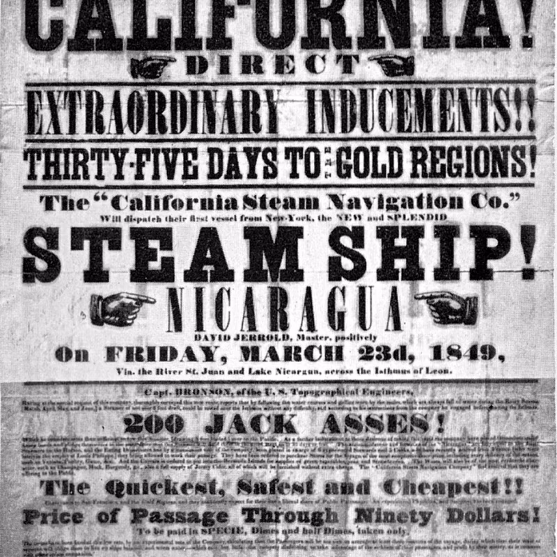 La historia de la fiebre del oro en Estados Unidos California Gold Rush handbill