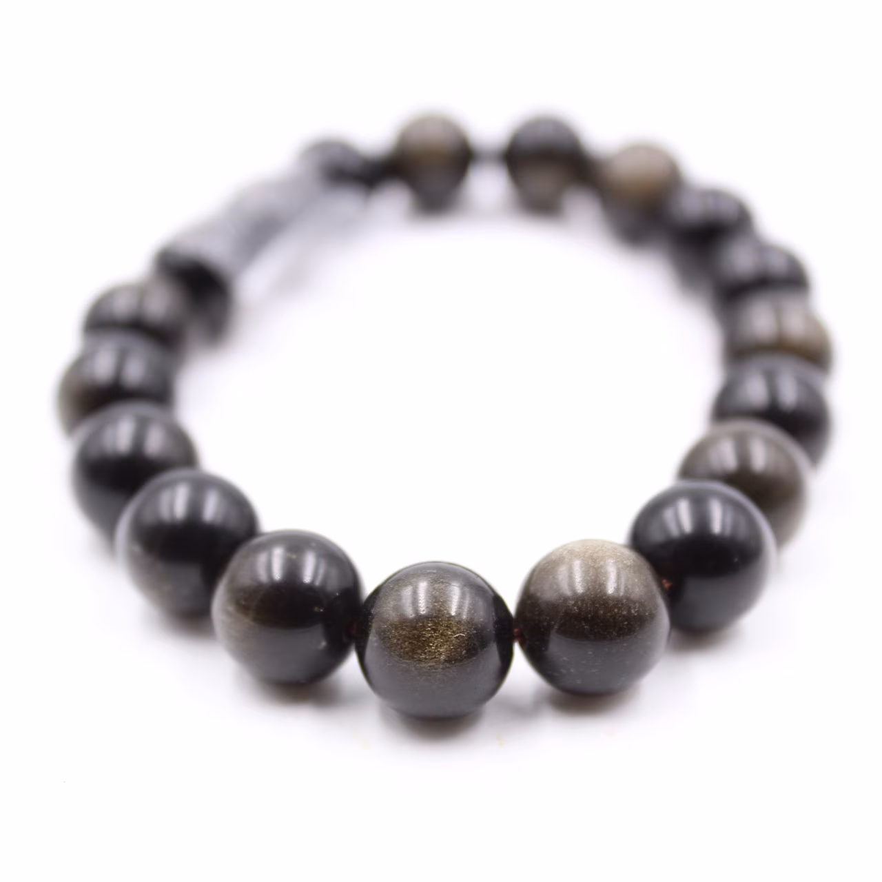 Pulsera de obsidiana 10 mm.