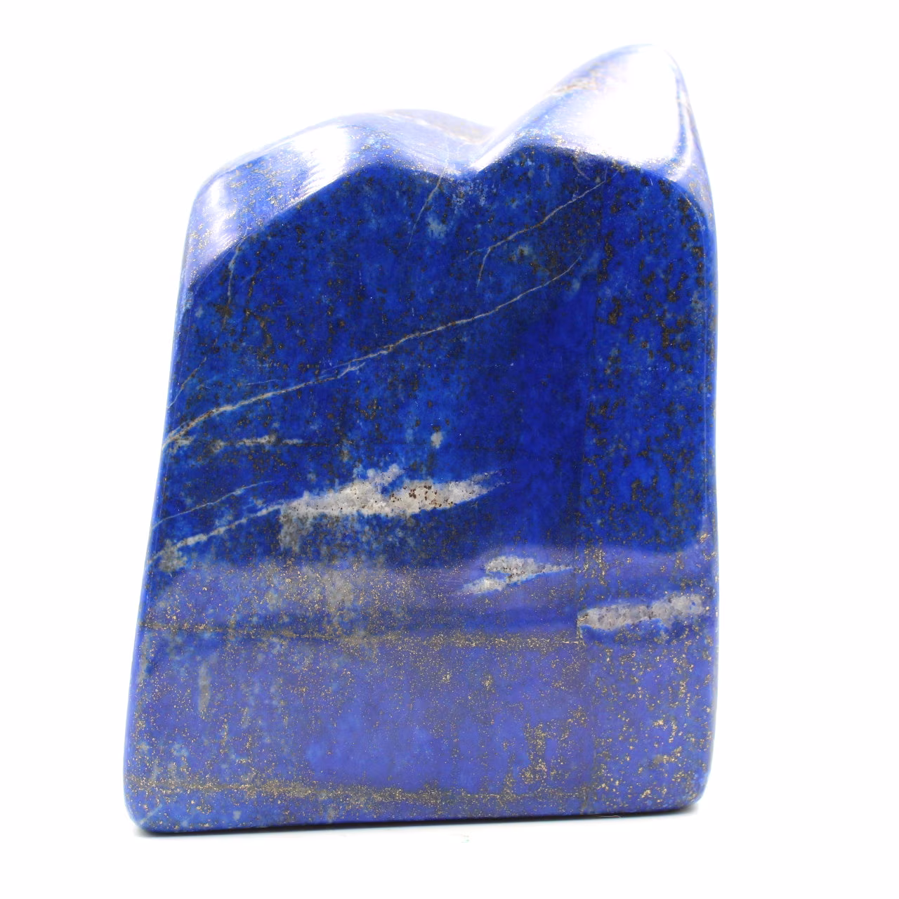 Bloque de piedra de lapislázuli con forma ornamental abstracta
