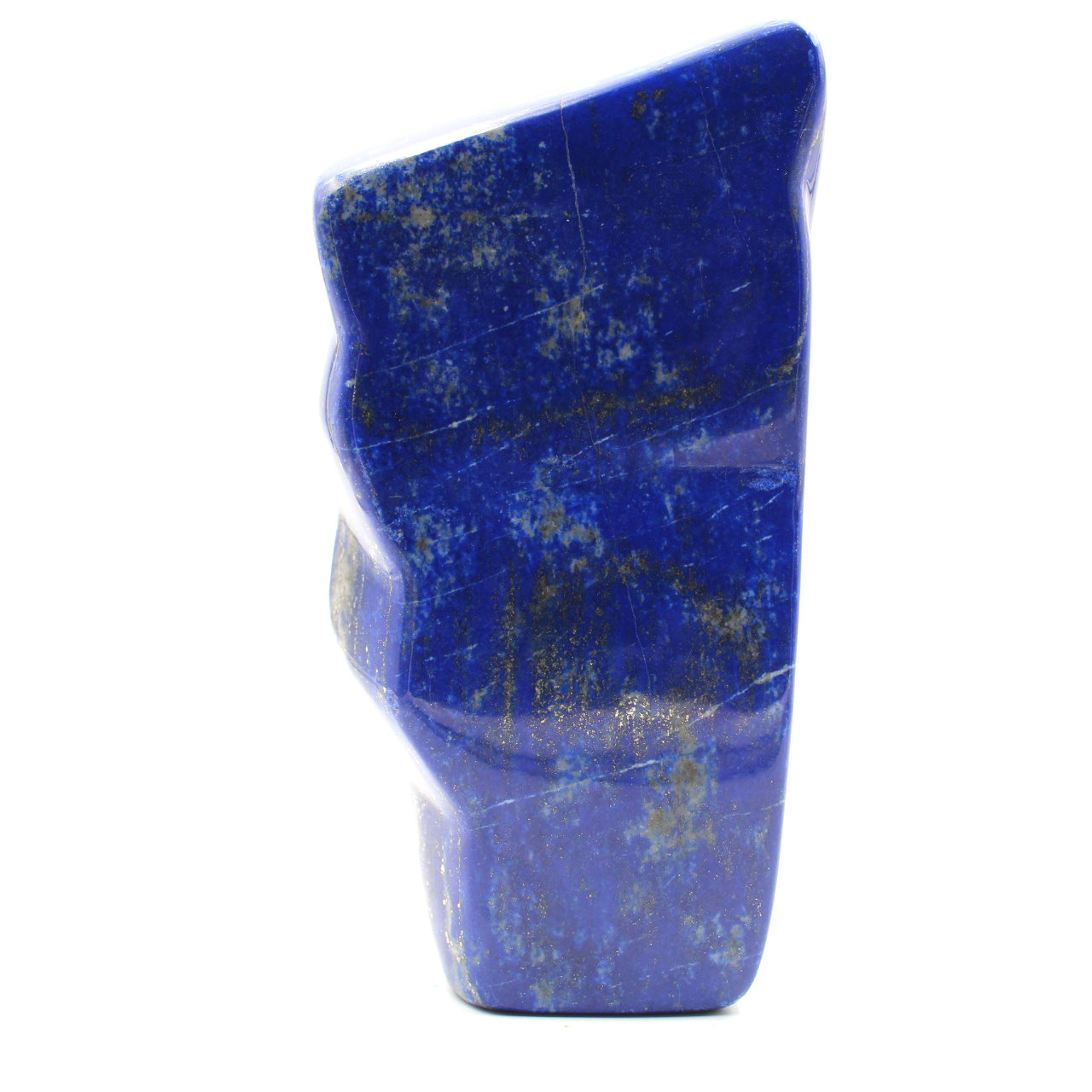 Bloque de piedra de lapislázuli con forma ornamental abstracta