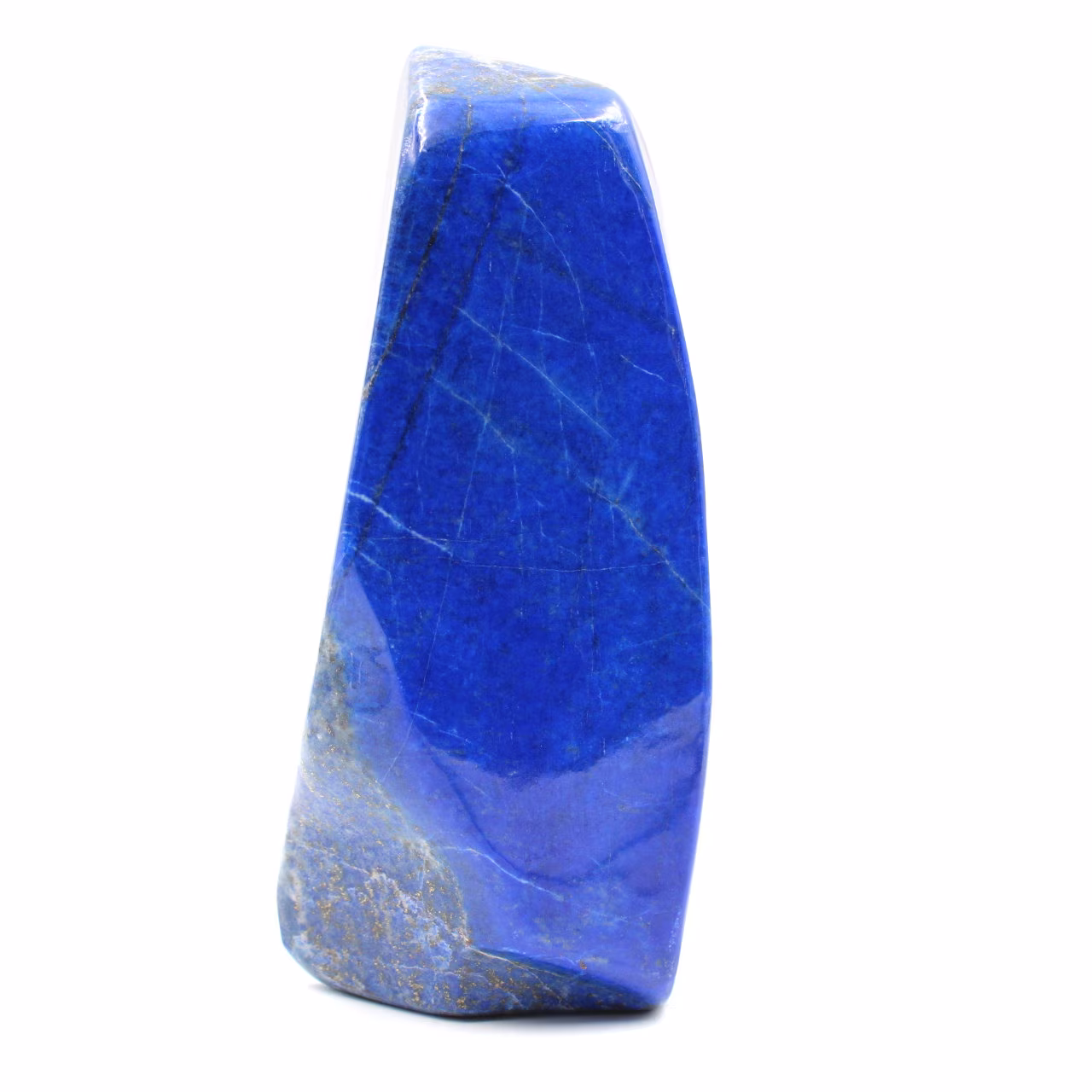 Bloque de piedra de lapislázuli con forma ornamental abstracta