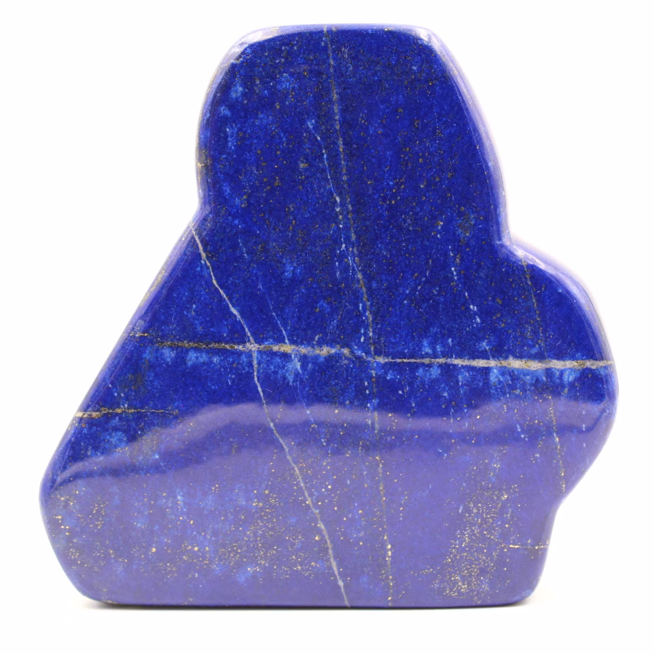 Bloque de piedra de lapislázuli con forma ornamental abstracta
