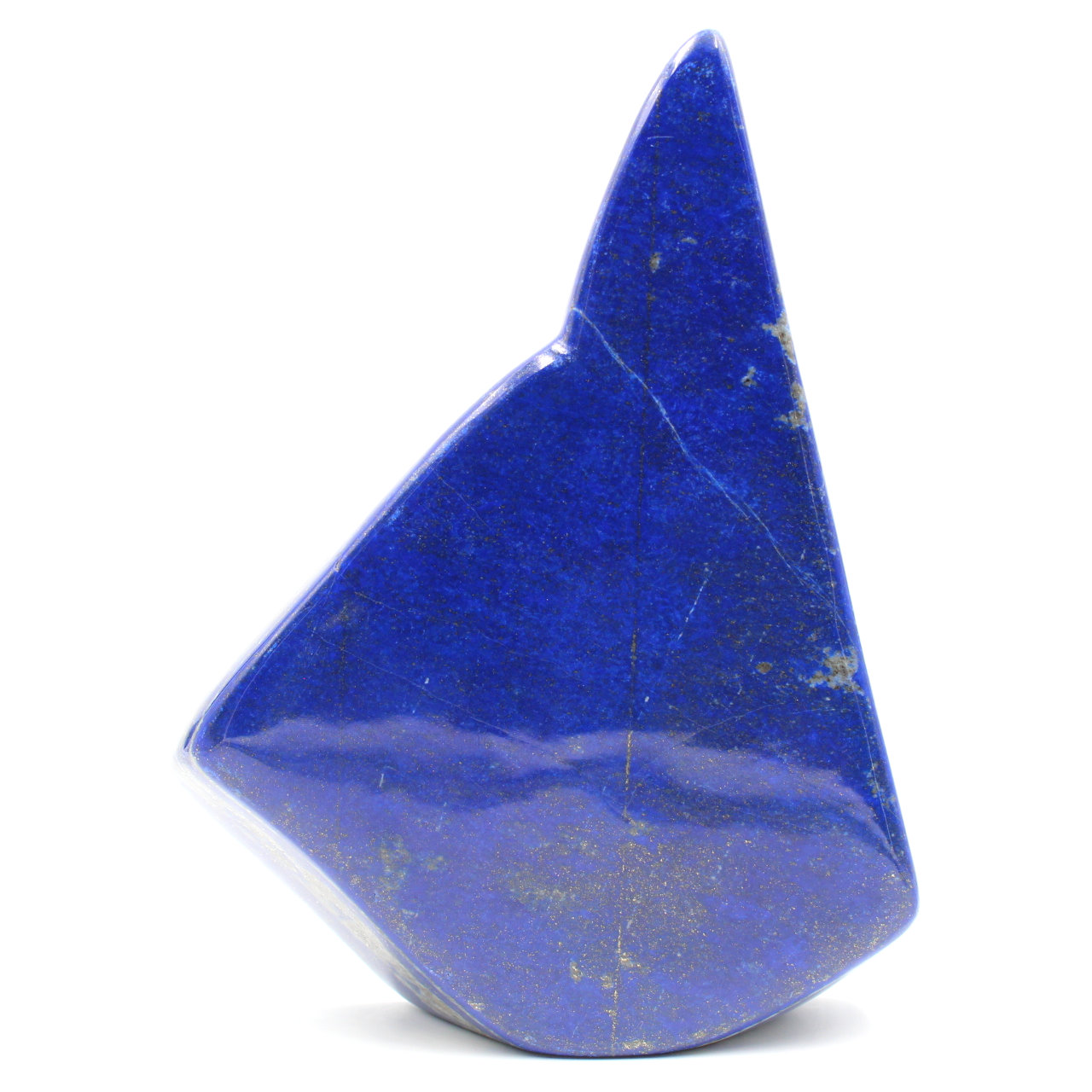 Bloque de piedra de lapislázuli con forma ornamental abstracta
