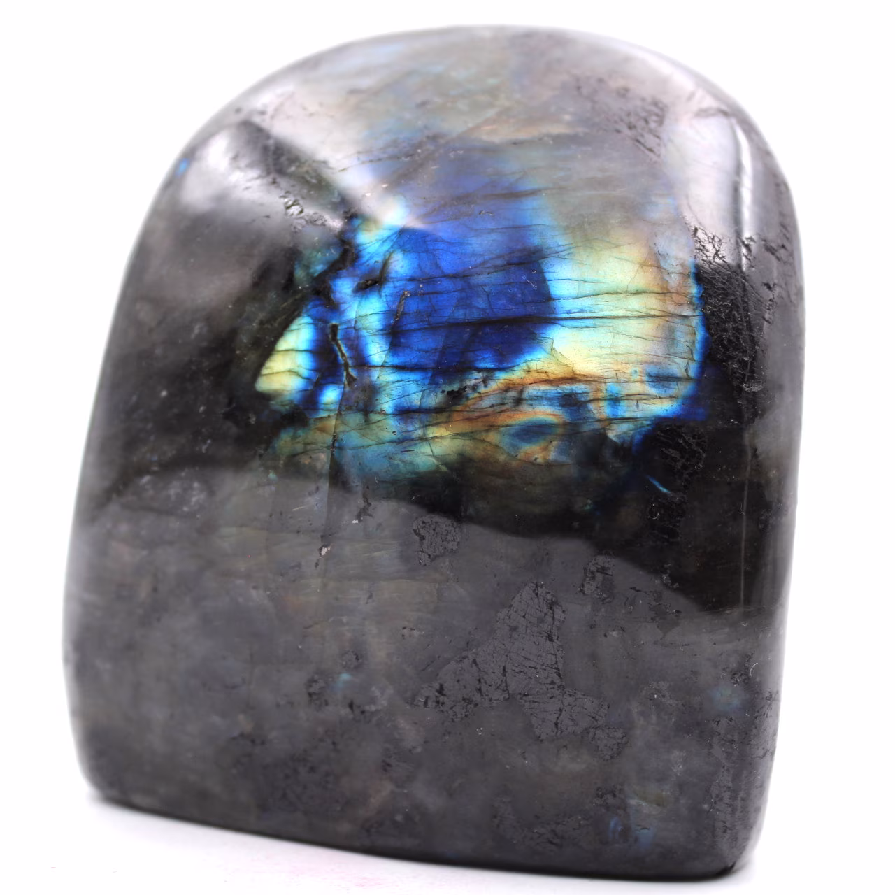 Bloque de piedra labradorita para decoración y colección.