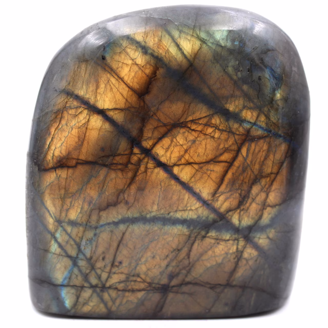 Bloque de piedra labradorita para decoración y colección.