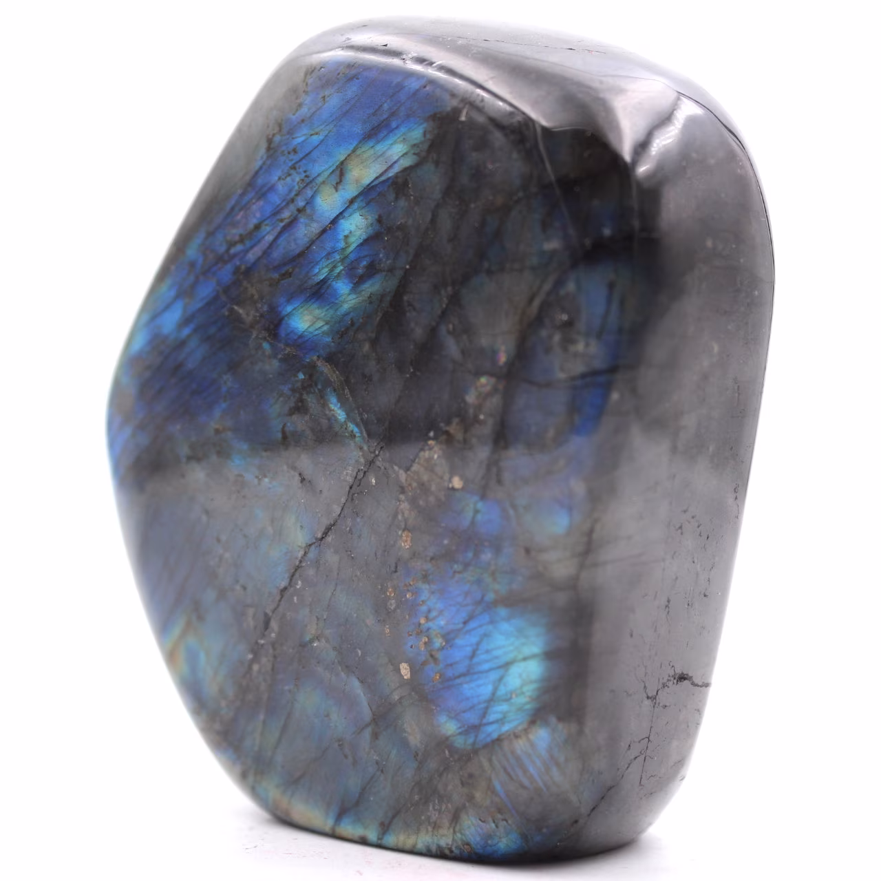 Bloque de piedra labradorita para decoración y colección.