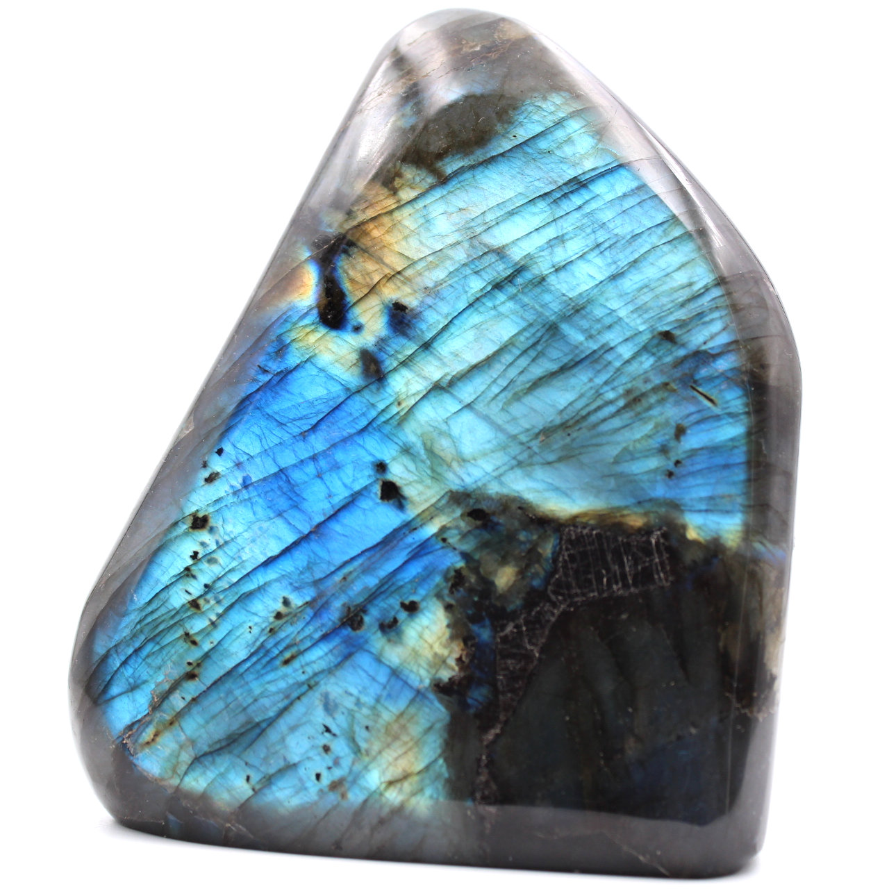 Bloque de piedra labradorita para decoración y colección.