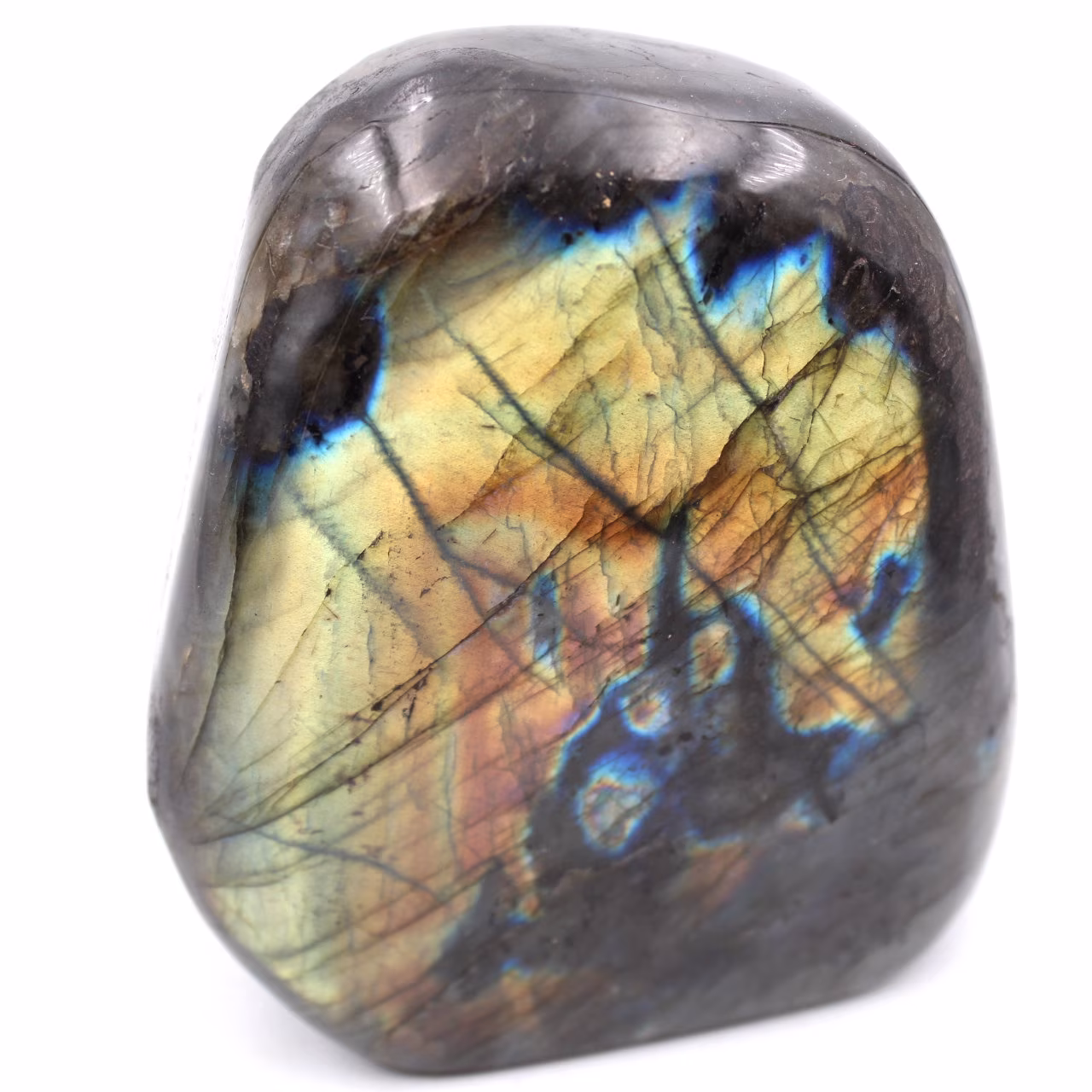 Bloque de piedra labradorita para decoración y colección.
