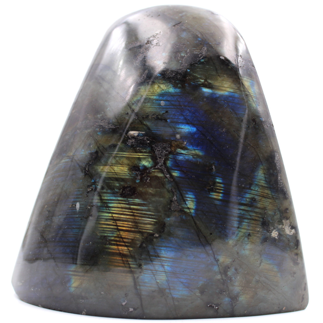 Bloque de piedra labradorita para decoración y colección.