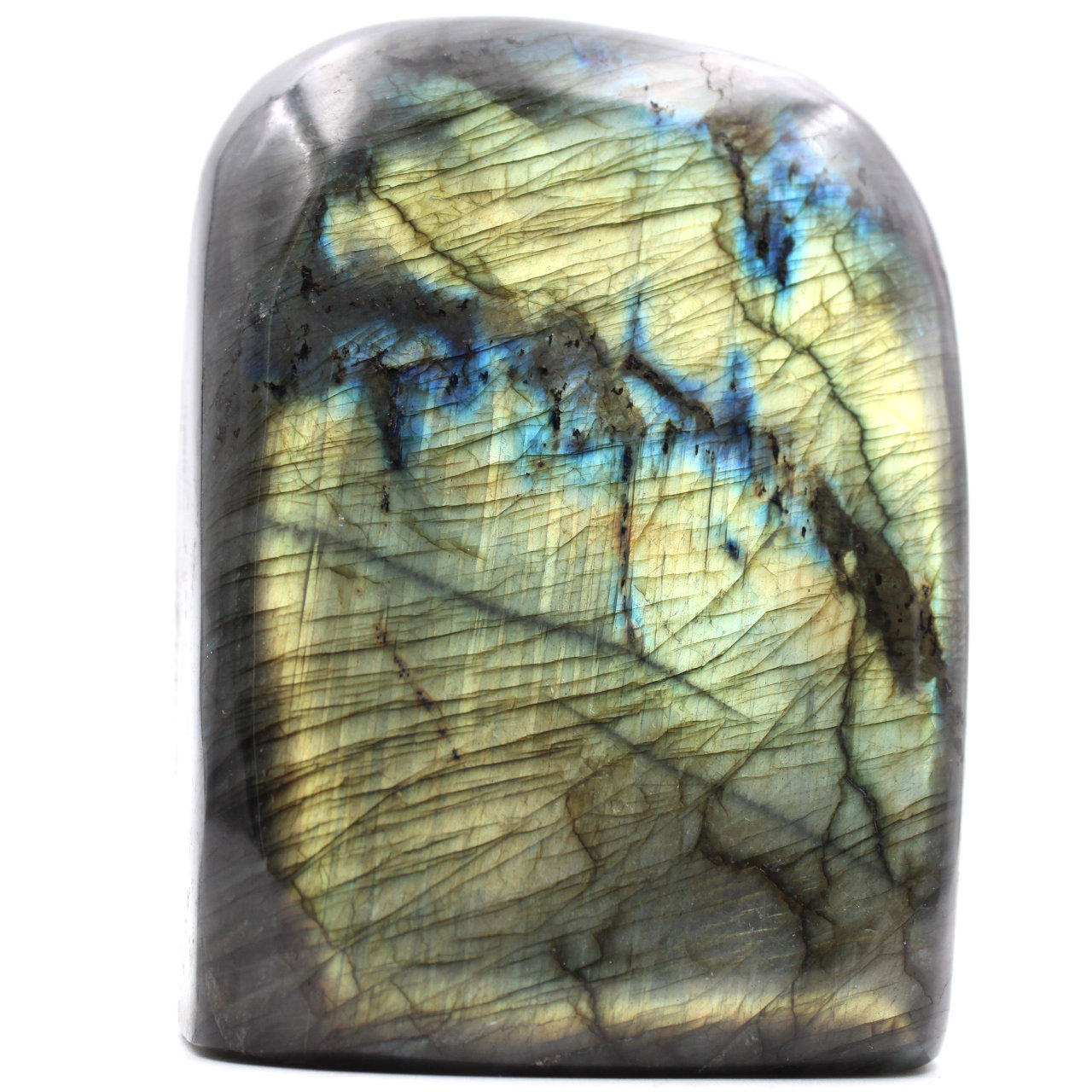 Bloque de piedra labradorita para decoración y colección.