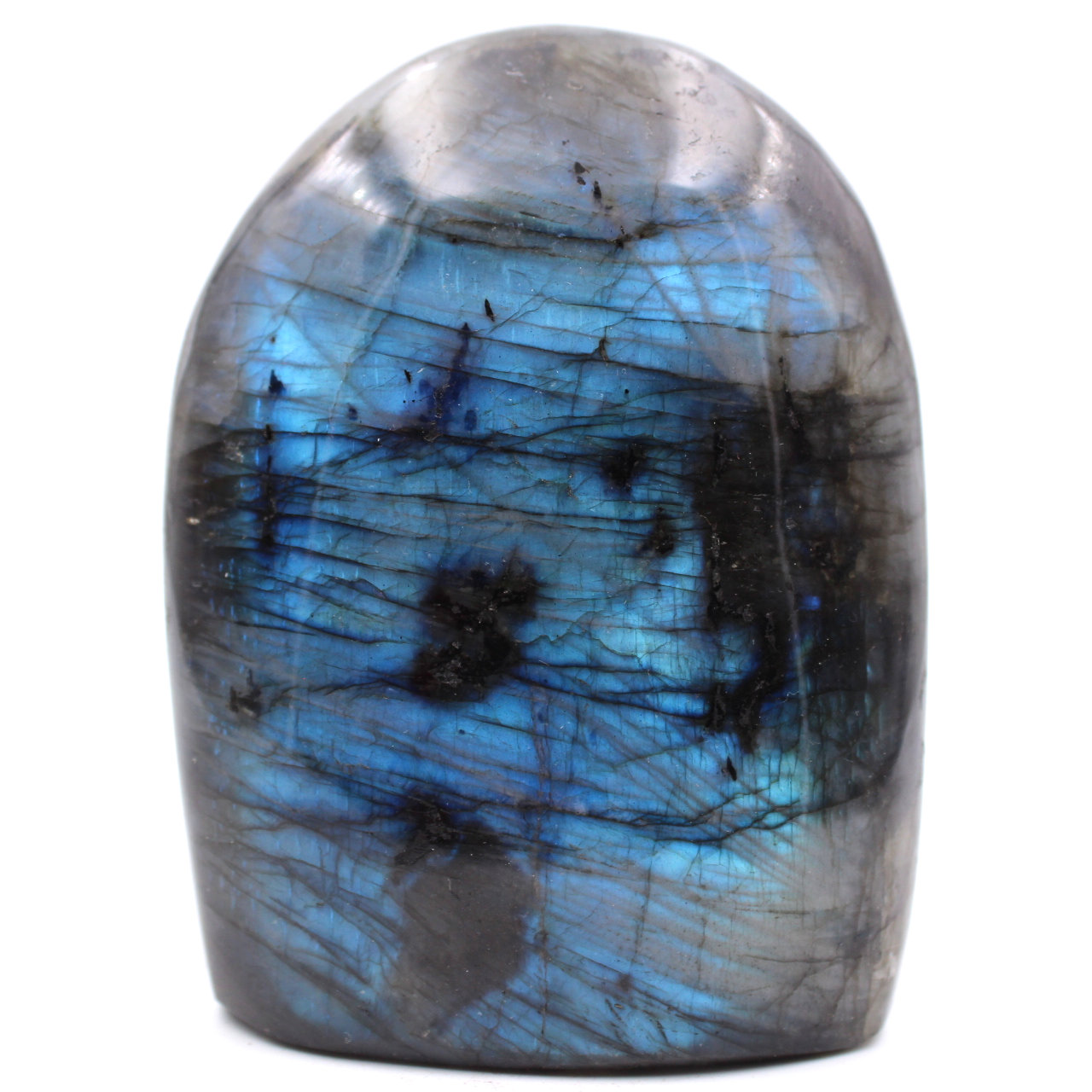 Bloque de piedra labradorita para decoración y colección.