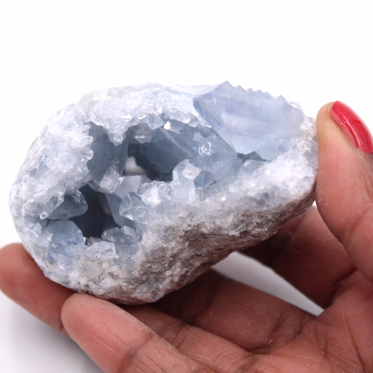 Diente de sierra de cristal de celestita rara