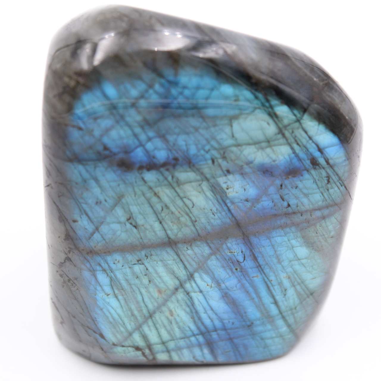 Piedra de labradorita azul, forma libre pulida