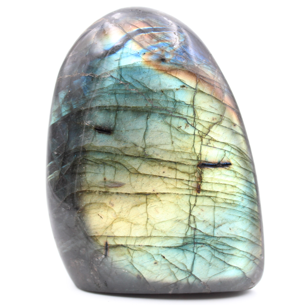 Labradorita verde joven, piedra decorativa