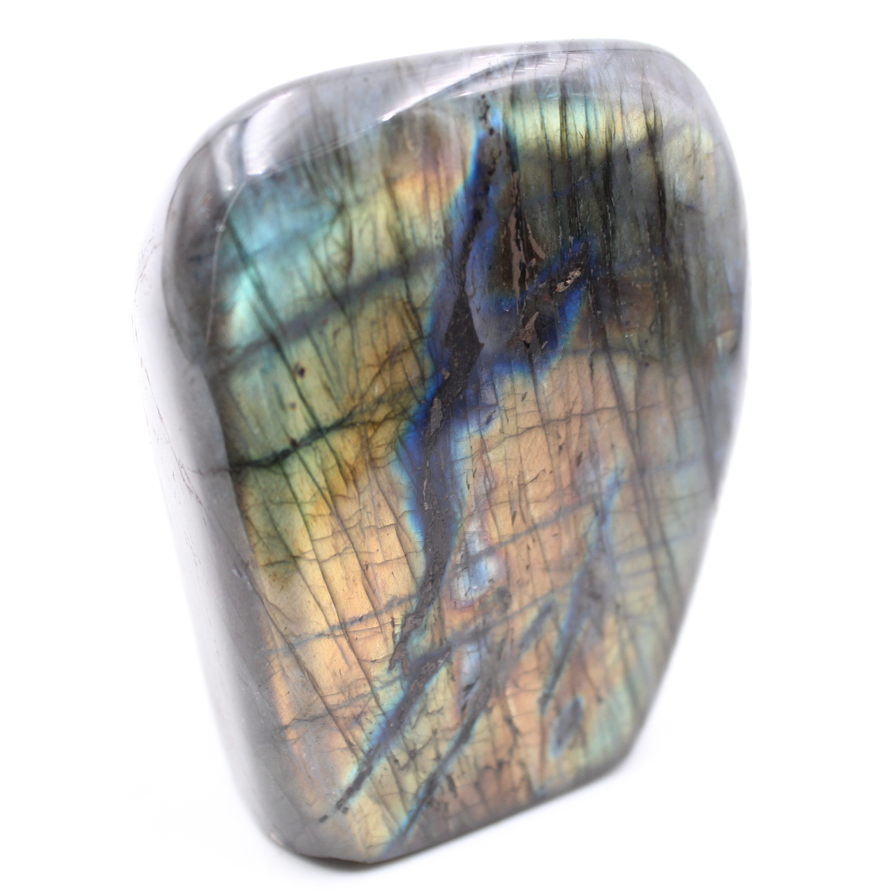 Forma libre de decoración de piedra de labradorita amarilla
