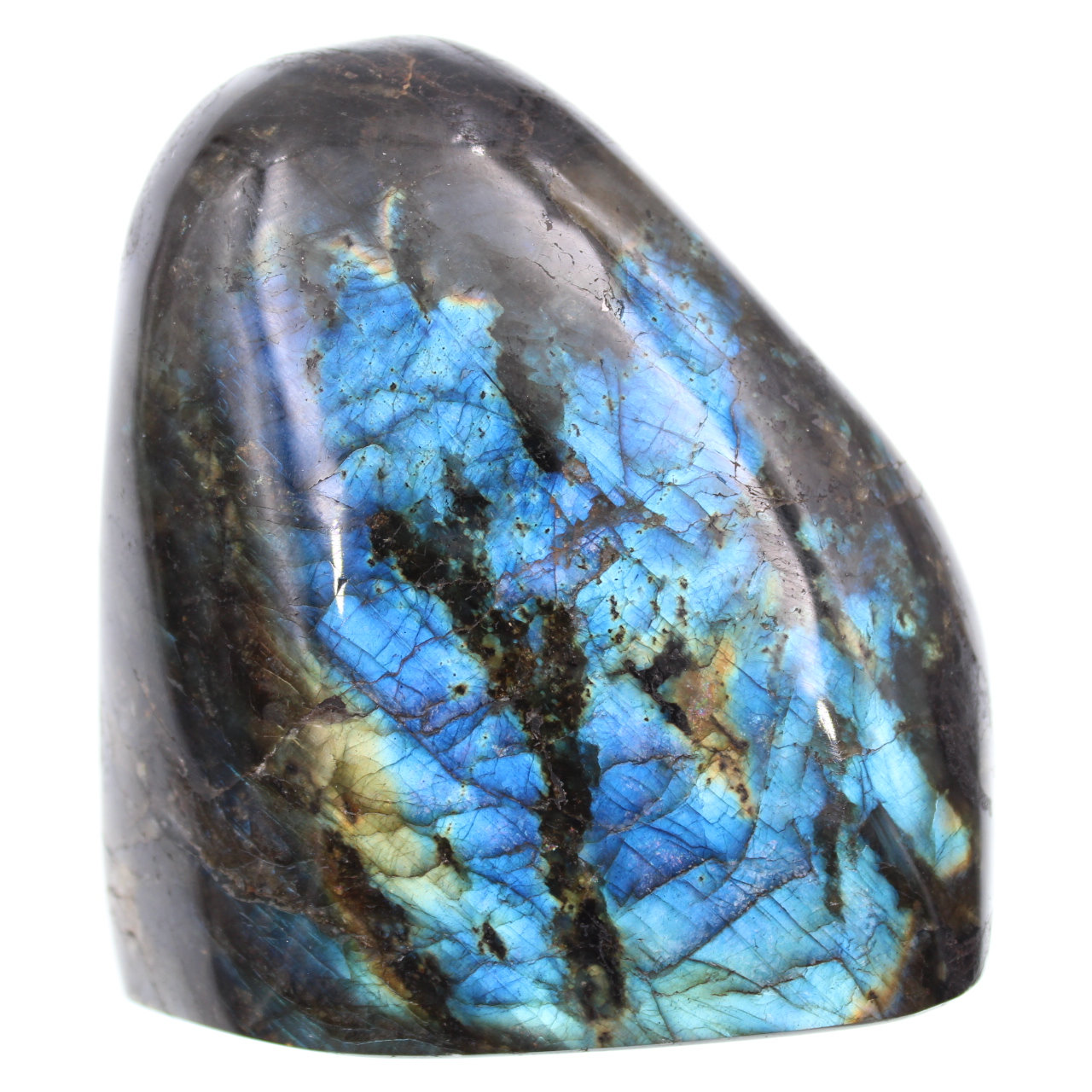 Piedra labradorita azul de forma pulida