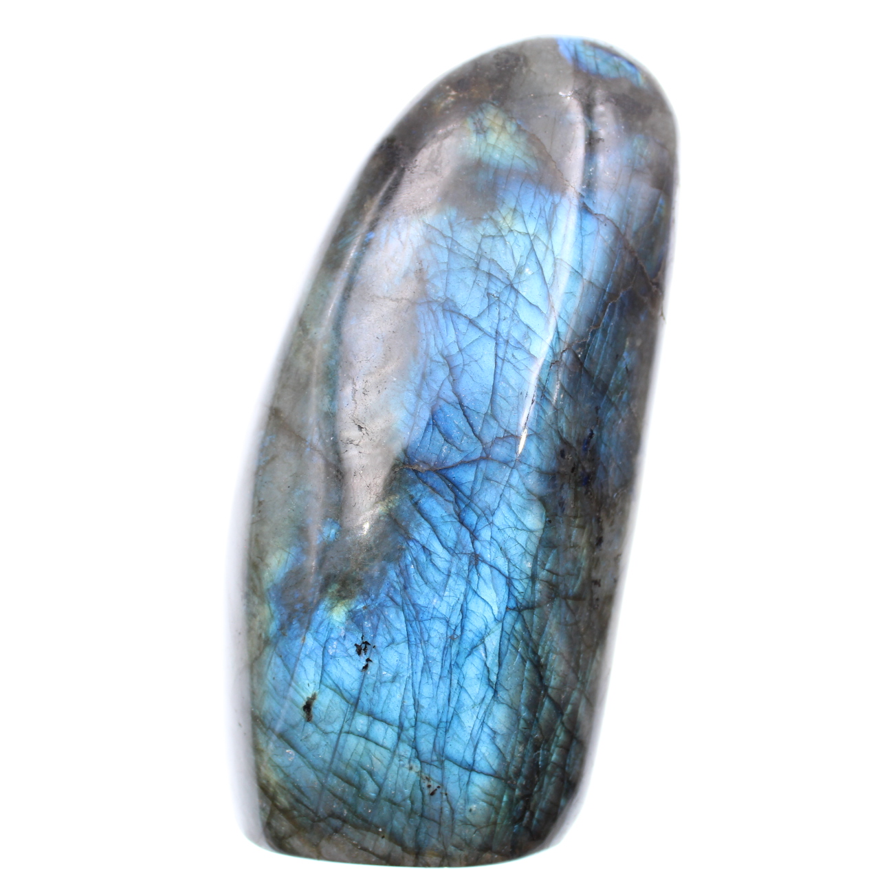 Piedra ornamental de labradorita con reflejos azules