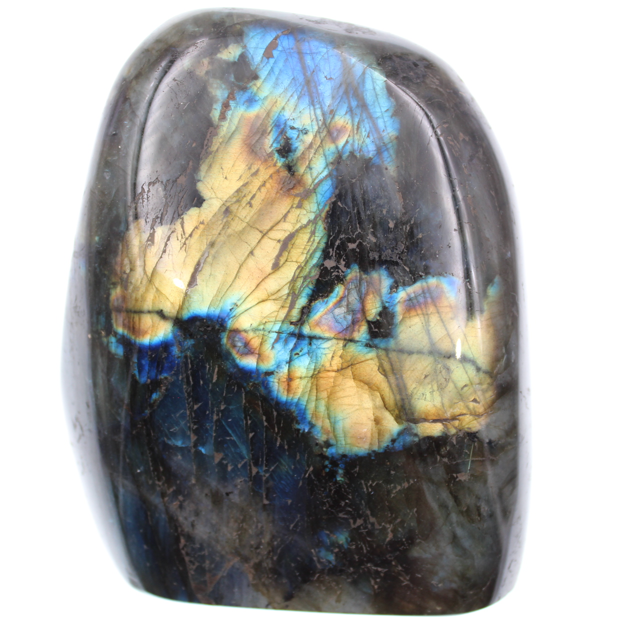 Labradorita con reflejos amarillos, piedra decorativa
