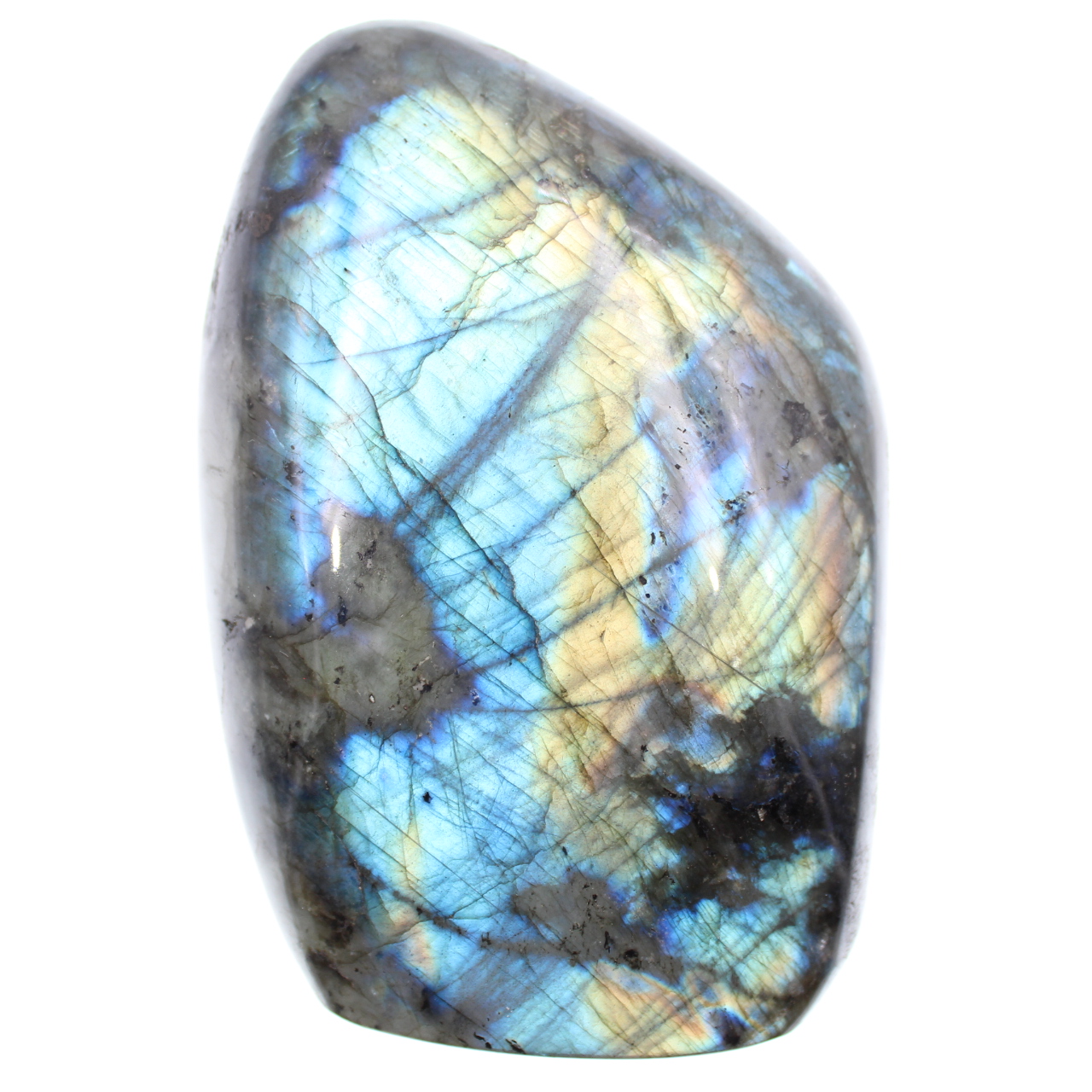 Piedra de labradorita de bloque pulido azul