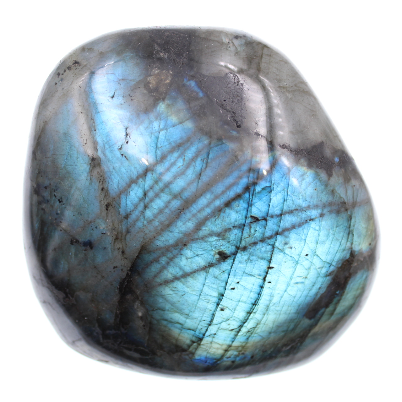 Piedra de labradorita de bloque pulido azul