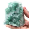 Cristales cúbicos de fluorita verde sobre fluorita masiva - 0