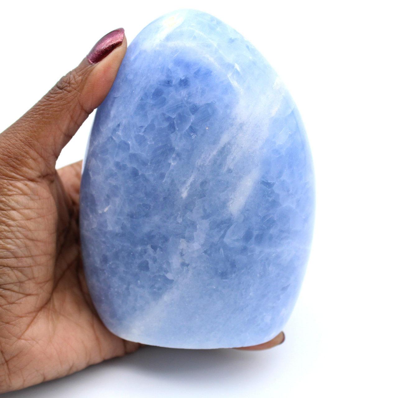 Piedra de calcita azul pulida