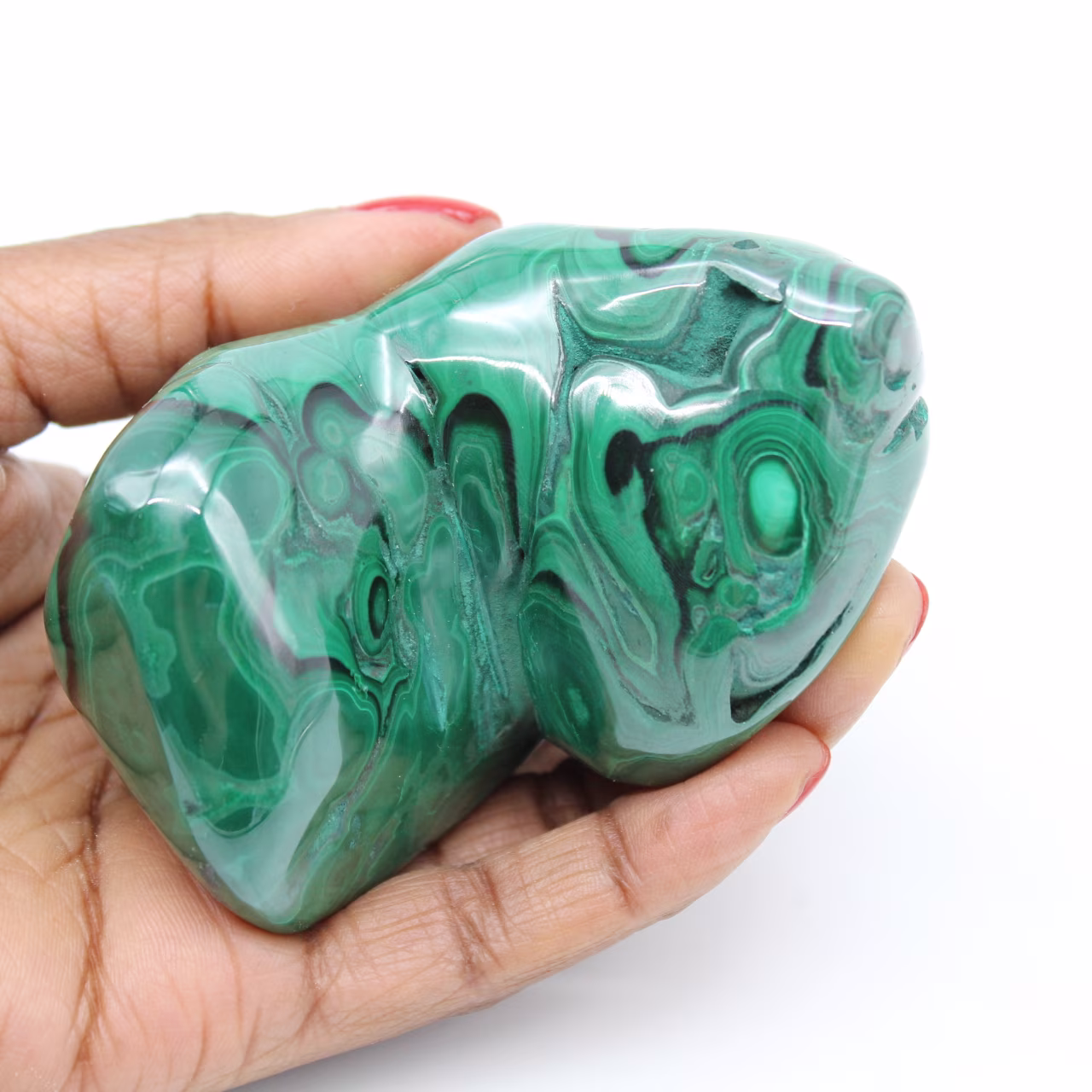 Piedra de malaquita pulida