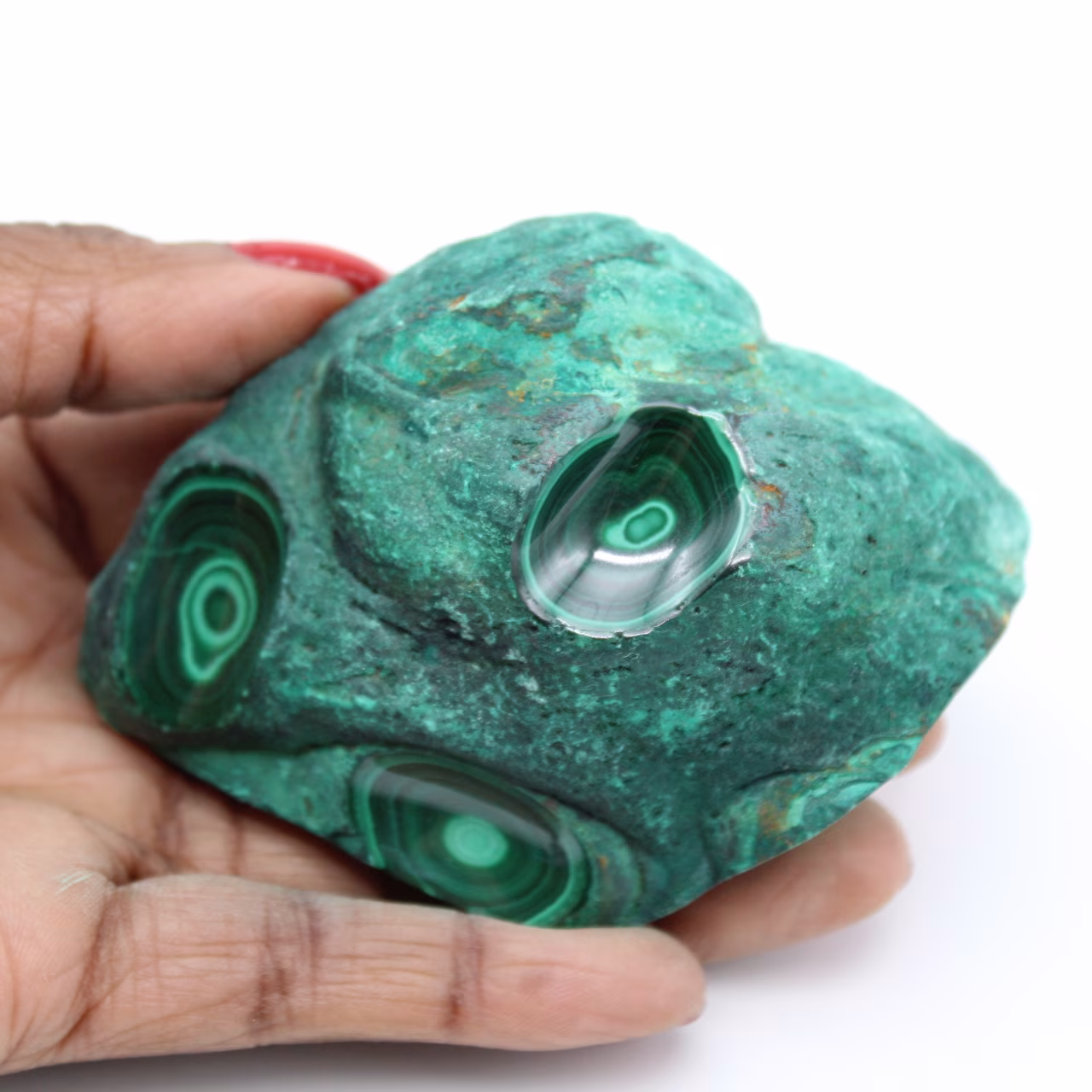 Piedra malaquita semipulida