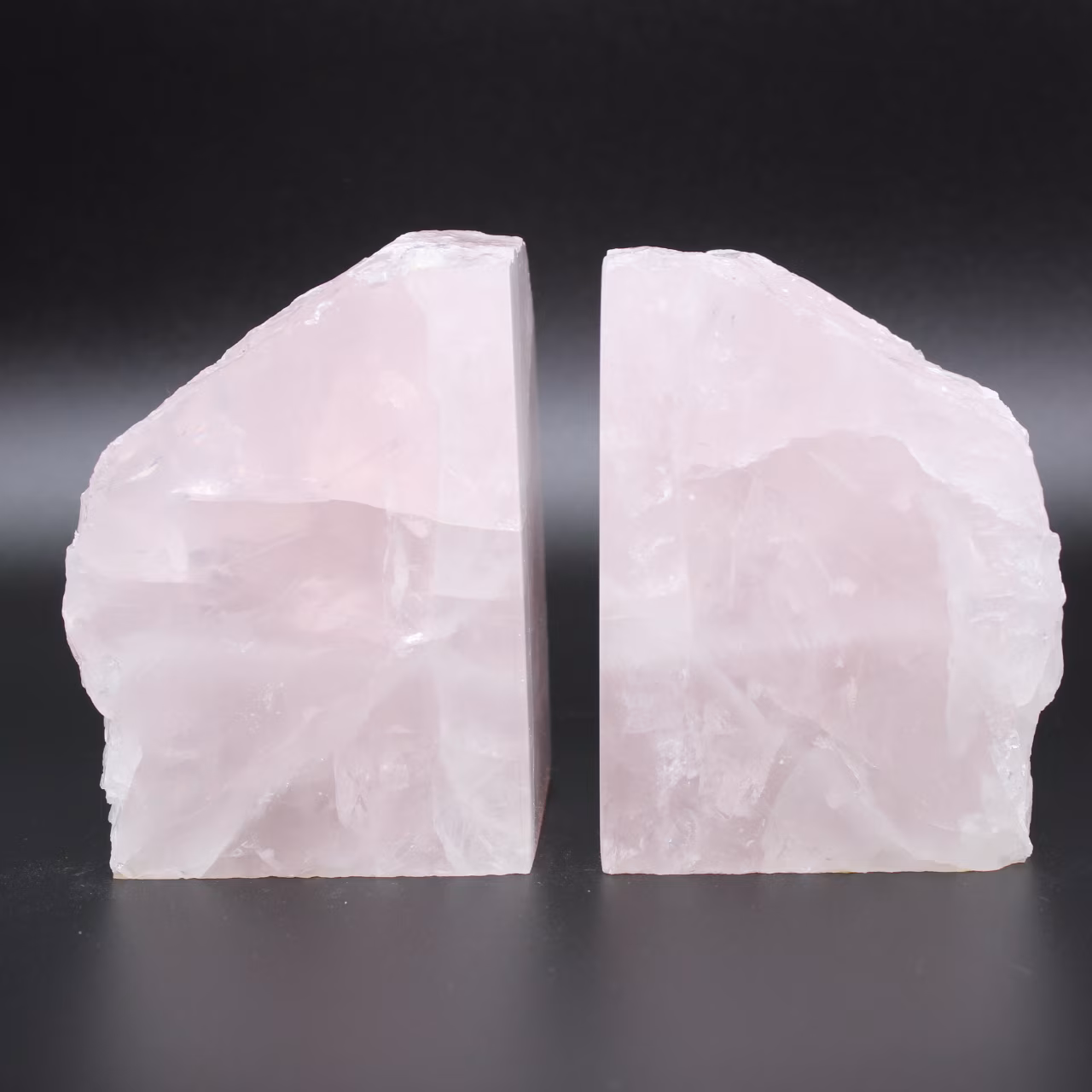 Sujetalibros de cuarzo rosa 2 piezas