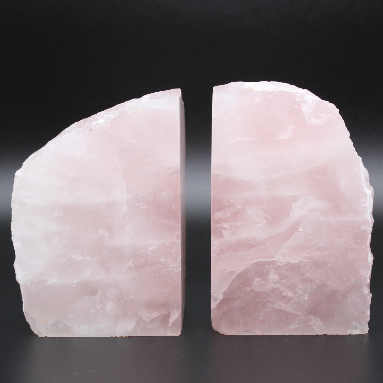Sujetalibros de cuarzo rosa 2 piezas