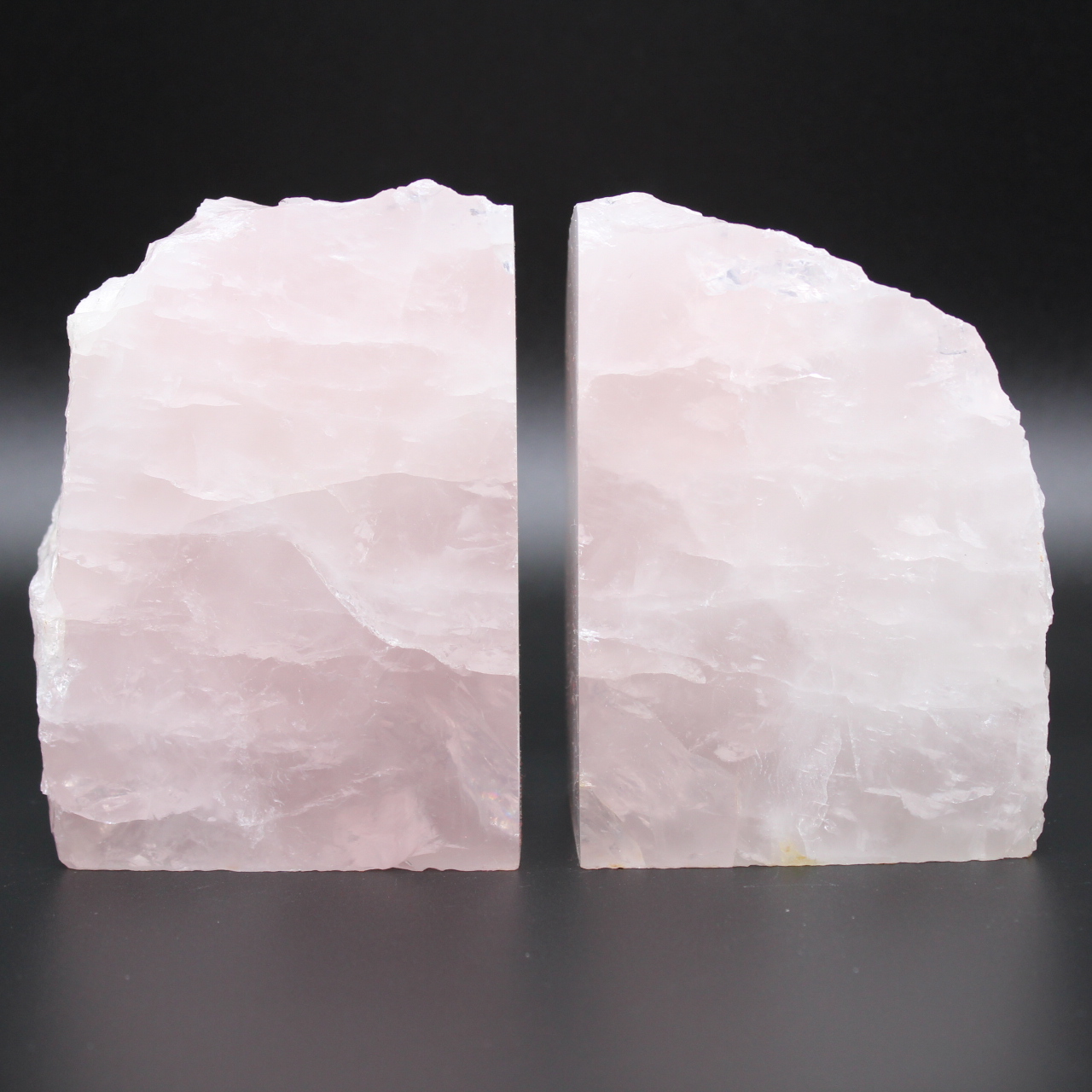 Sujetalibros de cuarzo rosa 2 piezas