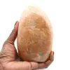 Bloque de piedra de luna rosa microlina natural pulido - 1