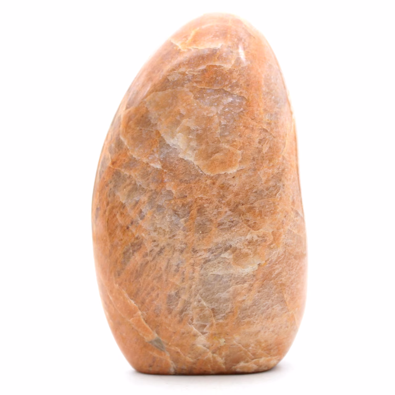 Bloque de piedra de luna rosa microlina natural pulido