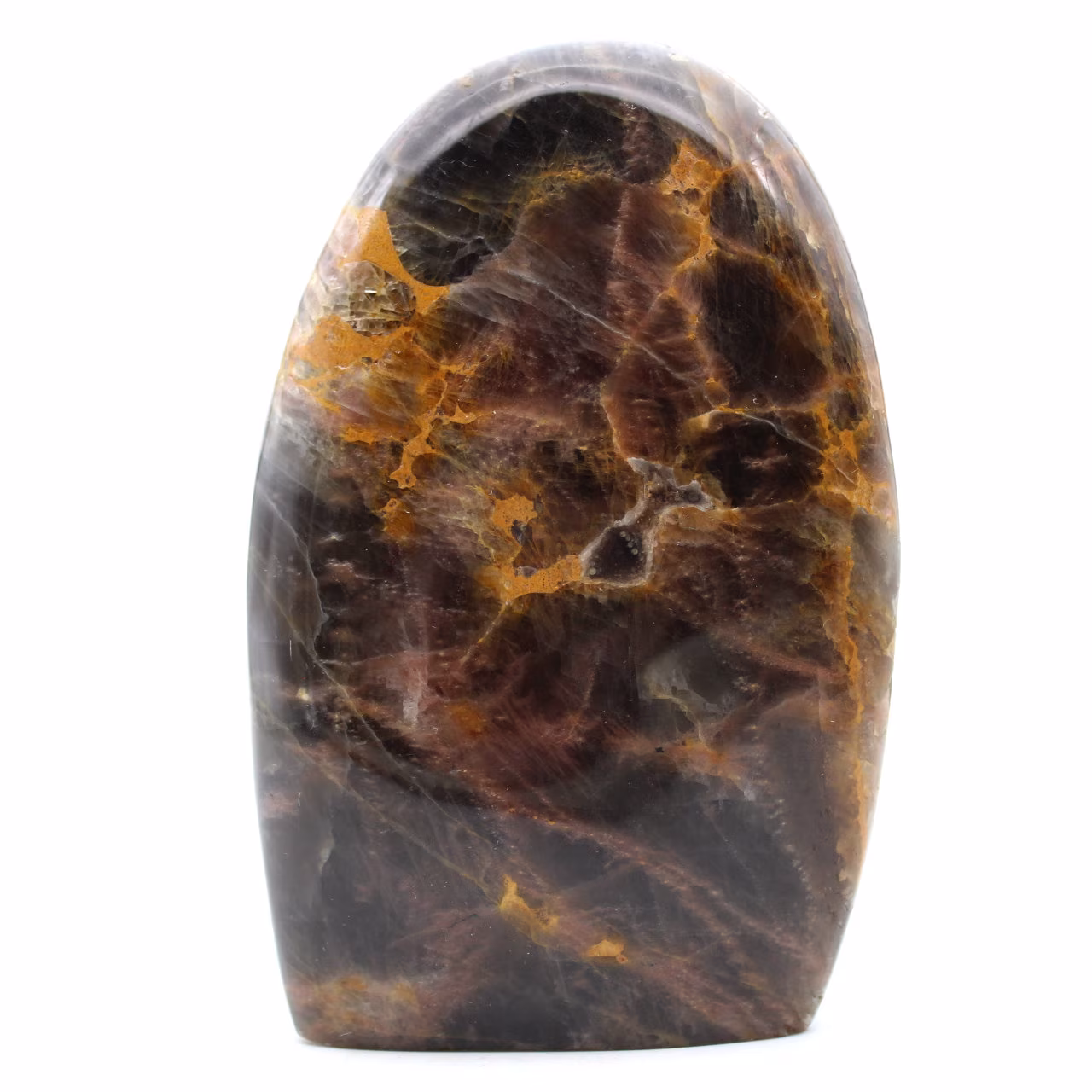 Piedra de luna negra microlina natural pulida