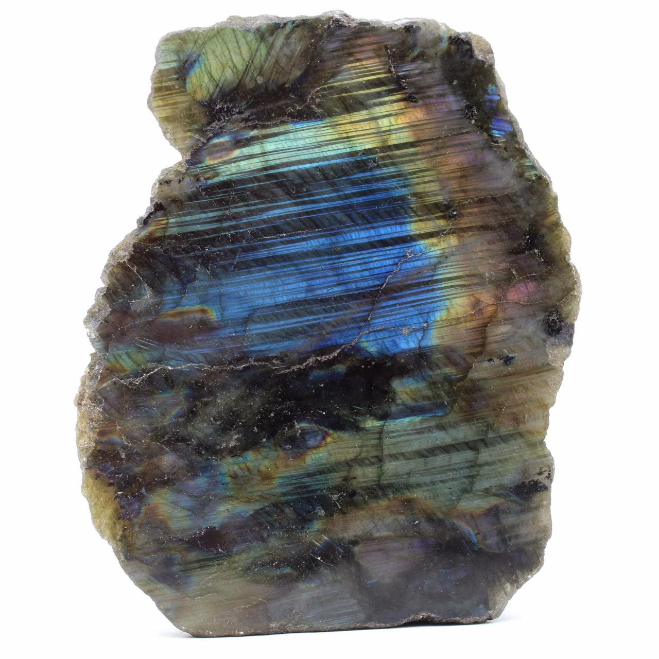 Piedra labradorita con cara pulida natural