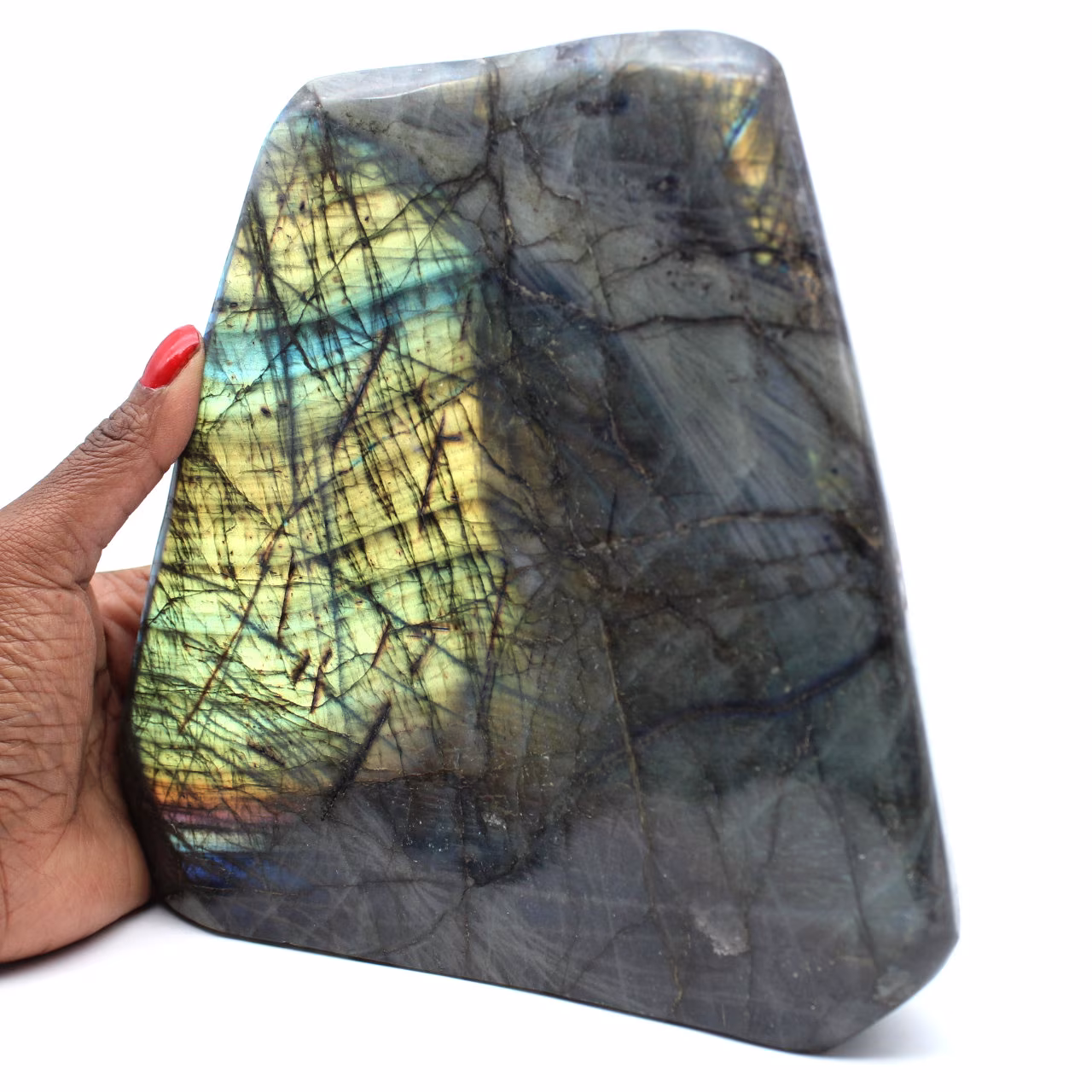 Piedra de labradorita pulida pulida