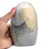 Forma libre de piedra de jaspe de cinta gris - 0