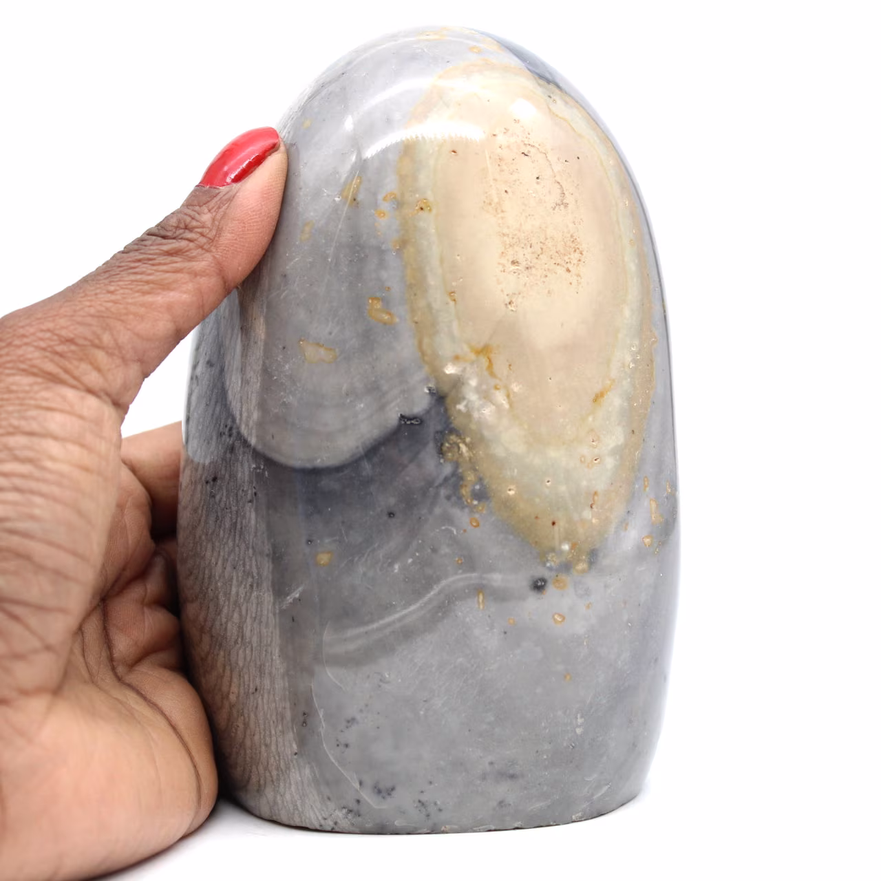 Forma libre de piedra de jaspe de cinta gris